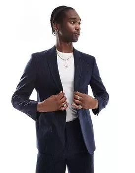 ASOS DESIGN – темно-синий полосатый пиджак обычного кроя