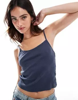 ASOS DESIGN – Темно-синяя майка с необработанными краями