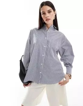 ASOS DESIGN – темно-синяя оксфордская рубашка в полоску
