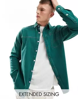 ASOS DESIGN – Темно-зеленая джинсовая рубашка повседневного кроя