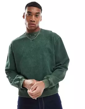 ASOS Design: темно-зеленая стираная толстовка оверсайз свободного кроя