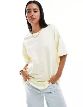 ASOS DESIGN – толстая футболка oversize лимонного цвета свободного кроя