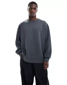 ASOS DESIGN – толстовка оверсайз графитового цвета с необработанными краями