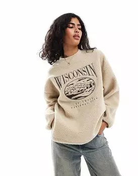 ASOS DESIGN – Толстовка Тедди с вышивкой Висконсин