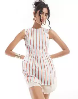 ASOS DESIGN – топ А-силуэта с синими и красными полосками