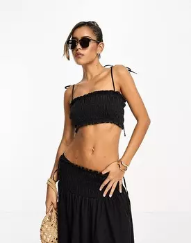 ASOS DESIGN – Топ из мягкого денима черного цвета, однотонный