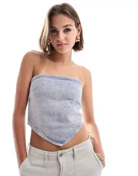 ASOS DESIGN — Топ из окрашенного денима с заостренным краем