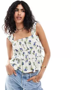 ASOS DESIGN – топ Milkmaid с цветочной баской
