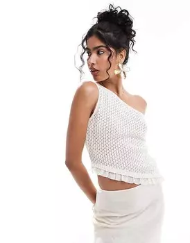 ASOS DESIGN - Топ на одно плечо, связанный крючком