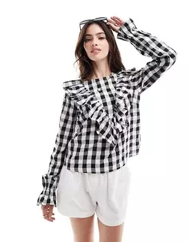 ASOS DESIGN – топ с оборками в клетку Vichy