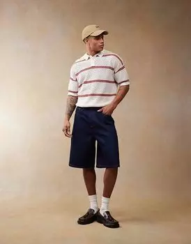 ASOS DESIGN удлиненные джинсовые шорты цвета индиго