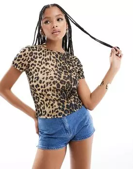 ASOS DESIGN – укороченная футболка из сетки с пятнами