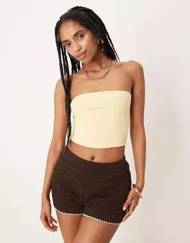 ASOS DESIGN укороченный бандо цвета пахты