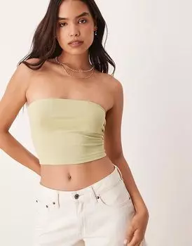 ASOS DESIGN укороченный бандо зимне-зеленого цвета