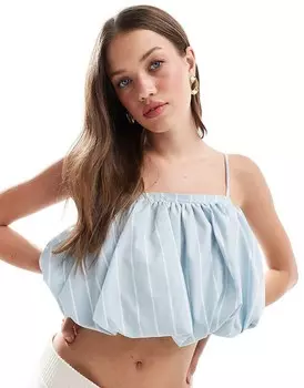 ASOS DESIGN – Укороченный топ на бретельках с объемным краем и полосками