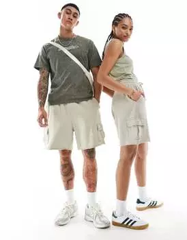 ASOS DESIGN Unisex – шорты-карго оверсайз цвета экрю с эффектом стирания