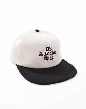 ASOS DESIGN Vintage университетская кепка Skate London с экрю и контрастным черным козырьком