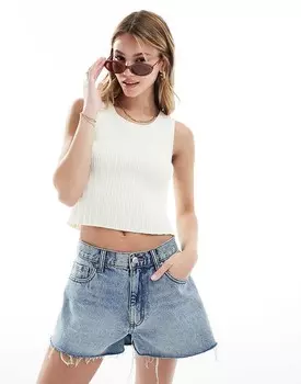 ASOS DESIGN = Вязаная майка кремово-белого цвета =