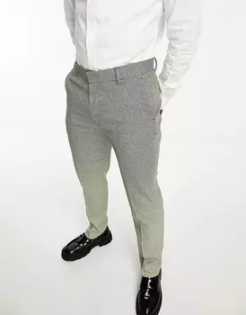 ASOS DESIGN Wedding — фактурные зеленые костюмные брюки узкого кроя