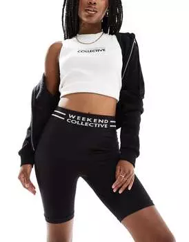 ASOS DESIGN – Weekend Collective – черные бесшовные леггинсы с логотипом