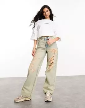 ASOS DESIGN Weekend Collective — потертые мешковатые джинсы с большими рвами