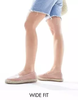 ASOS DESIGN Wide Fit – Joey – Бледно-розовые эспадрильи с закрытым носком, широкого кроя