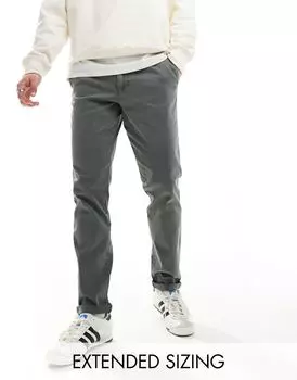 ASOS DESIGN — зауженные чиносы серо-шалфейного цвета
