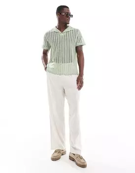 ASOS DESIGN – Зеленая рубашка-поло крючком