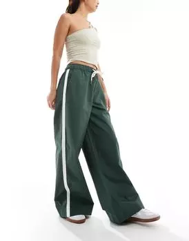 ASOS DESIGN – зеленые брюки в спортивном стиле без застежек