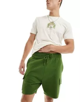 ASOS DESIGN – зеленые приталенные шорты карго