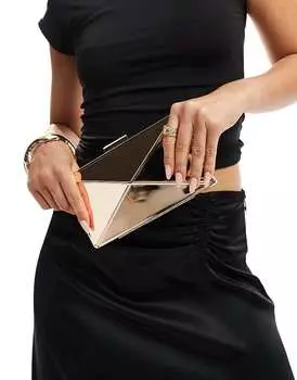 ASOS DESIGN – Золотая прямоугольная сумка-клатч