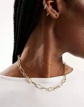 ASOS DESIGN — Золотое колье с расплавленными звеньями