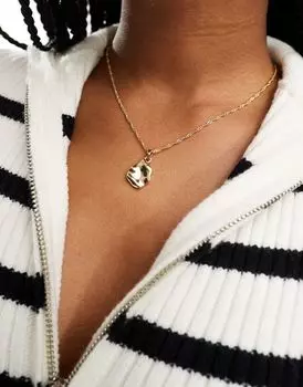 ASOS DESIGN — Золотое колье с витой цепочкой и подвеской из расплавленного металла