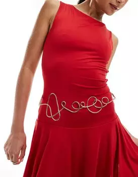 ASOS DESIGN – Золотой ремень-цепочка с абстрактным завитком