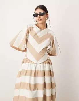 ASOS Edition – платье миди с заниженной талией и карманами в широкую полоску