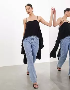 ASOS EDITION – Простой черный топ с вырезом сзади