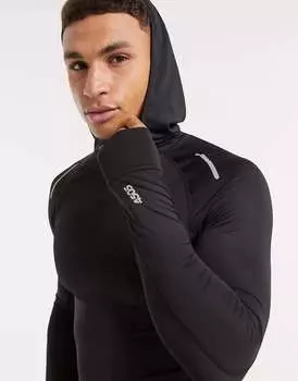 ASOS Icon облегающая футболка для бега с длинными рукавами и капюшоном
