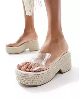 ASOS Игрушечные туфли на танкетке с прозрачными ремешками крест-накрест