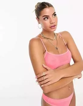 ASOS Maddy clean сетчатый бюстгальтер неоново-розового цвета