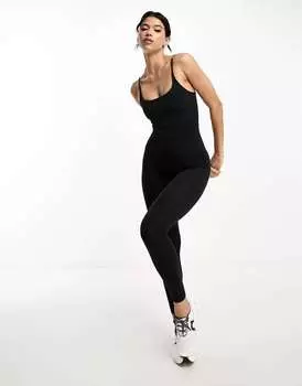 ASOS овальная спинка «все в одном» с внутренним бюстгальтером из мягкой на ощупь ткани черного цвета