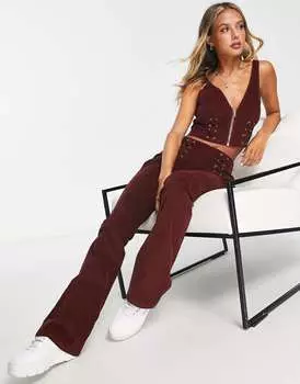 ASOS расклешенные шнуровки цвета ржавого шнура