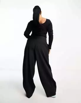 ASOS Широкие брюки со швами на талии в черную полоску