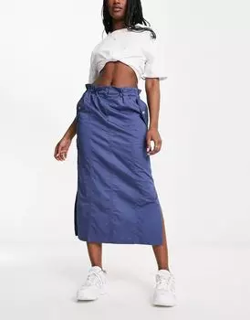 ASOS — синяя юбка-карго миди со присборенной талией