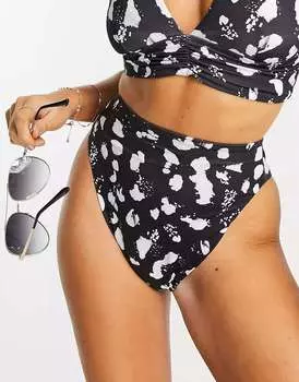 ASOS сочетайте плавки бикини с завышенной талией и монотонным принтом
