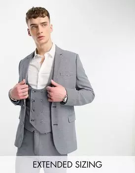 ASOS Свадебный жакет темно-синего приталенного кроя с узором пике
