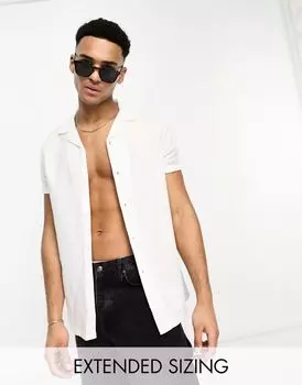 ASOS — Свободная белая льняная рубашка с лацканами и закатанными рукавами