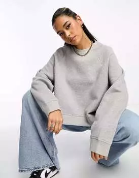ASOS Тяжелая укороченная толстовка оверсайз серого цвета