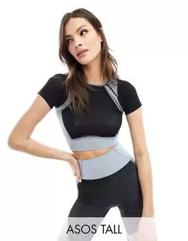 ASOS Высокий топ с короткими рукавами и однотонной контрастной вставкой