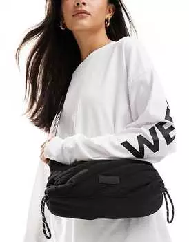 ASOS Weekend Collective – Маленькая стеганая сумка черного цвета с застежкой на пуговицы