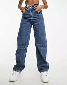 ASOS Weekend Collective – Широкие джинсы среднего синего цвета